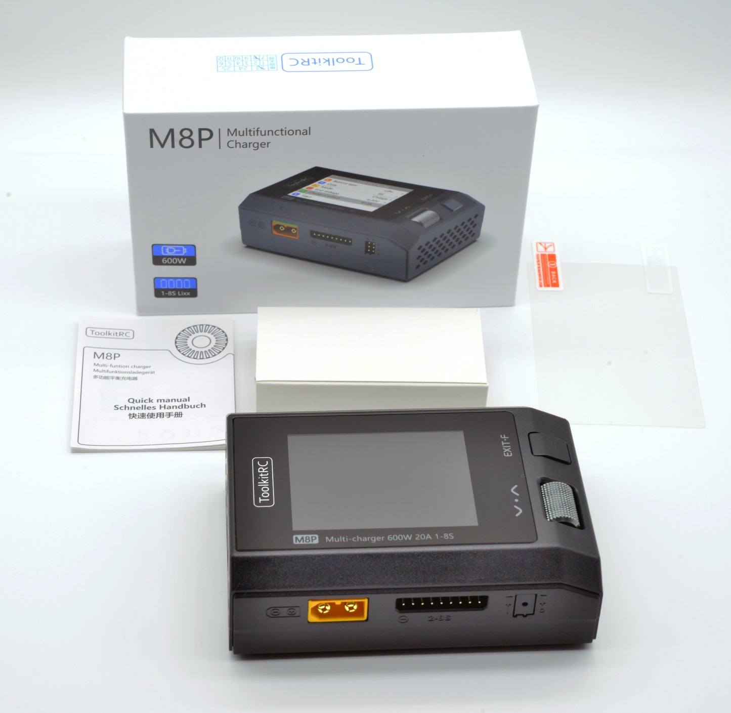 ToolkitRC M8P Compact 1-8S 20A / 600W Charger (supports NiMH, LiFe, LiHv, LiPo)