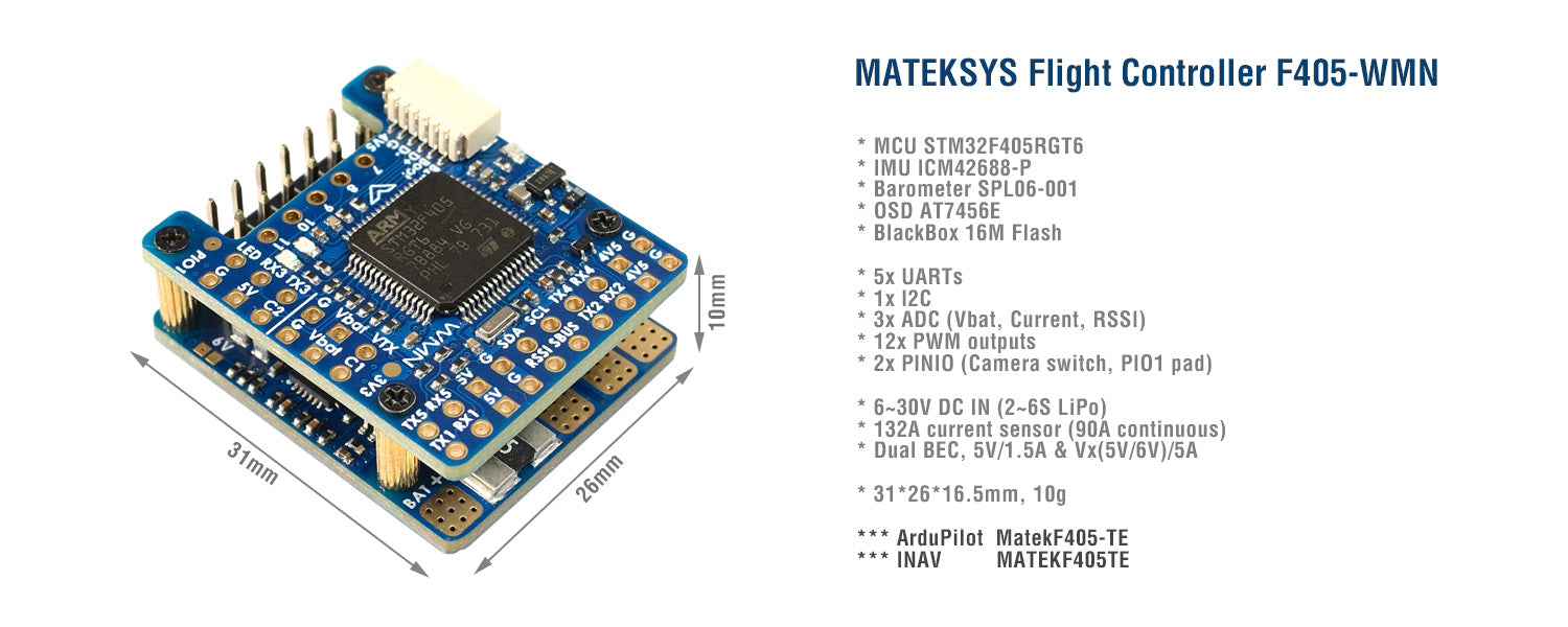 MATEKSYS FLIGHT CONTROLLER F405-WMN - HEEWING